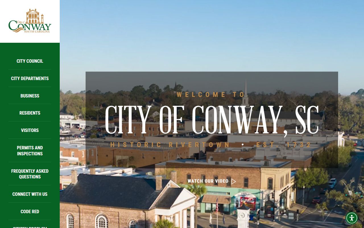 City of Conway official website for police services and booking release information