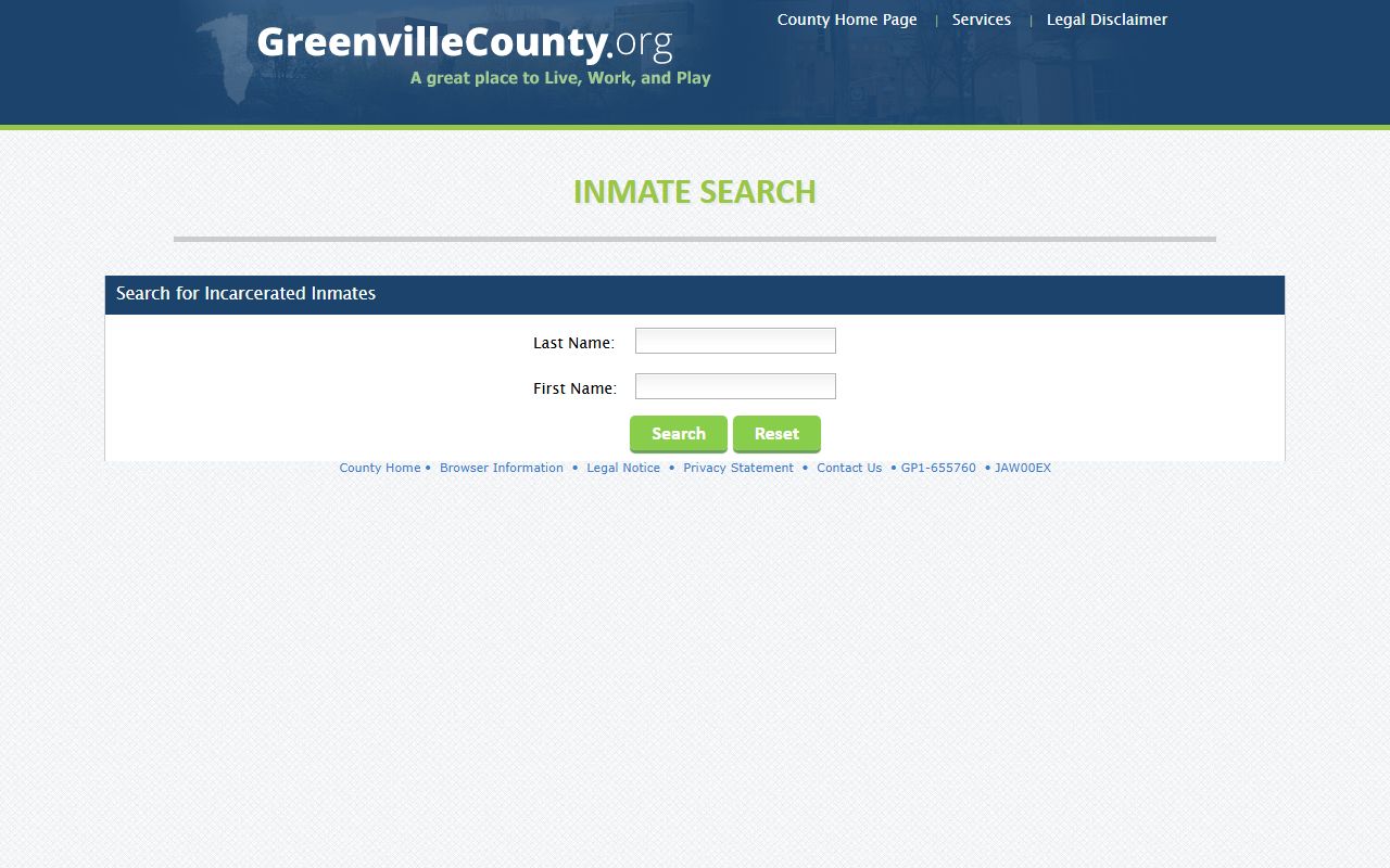 Greenville County inmate search tool showing Greer booking releases