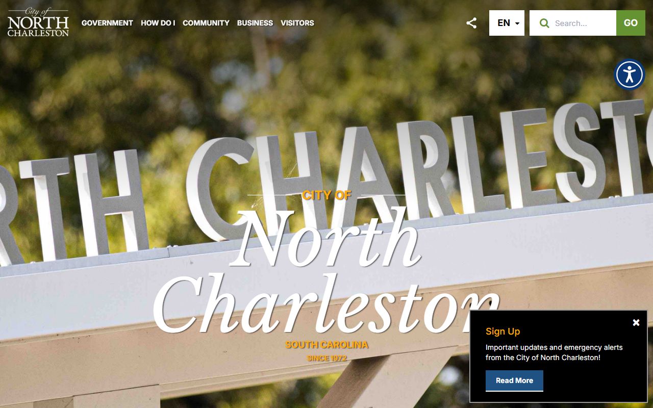 City of North Charleston official website for public records and booking information