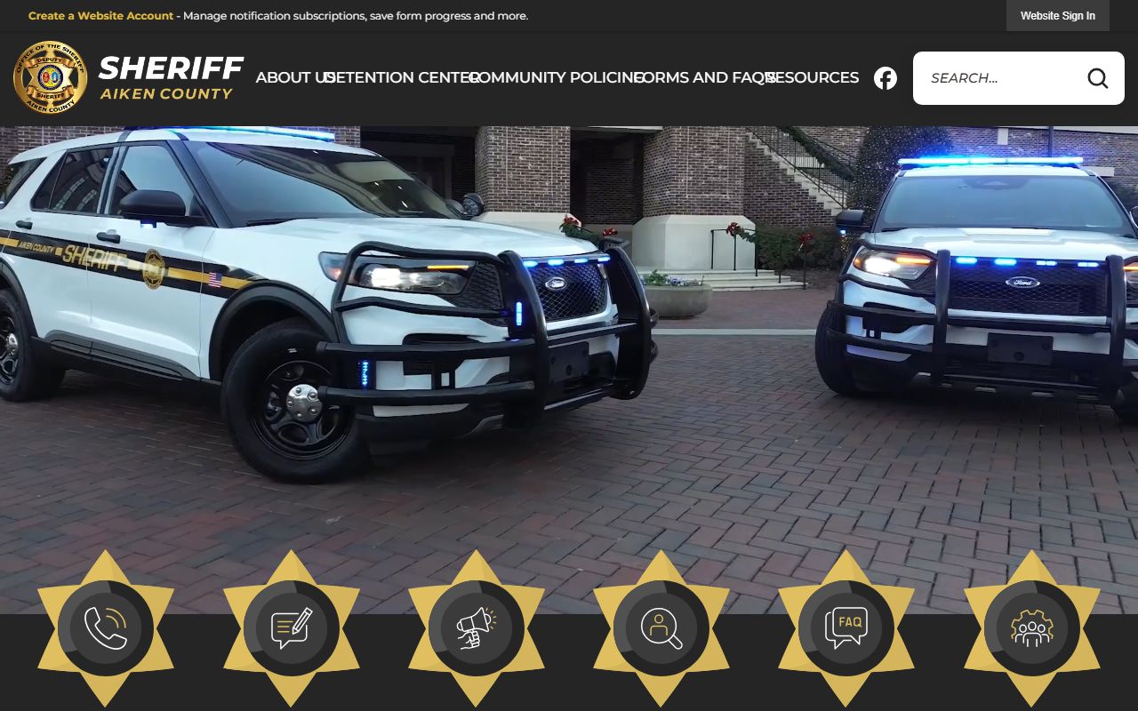 Aiken County Sheriff's Office website for booking releases