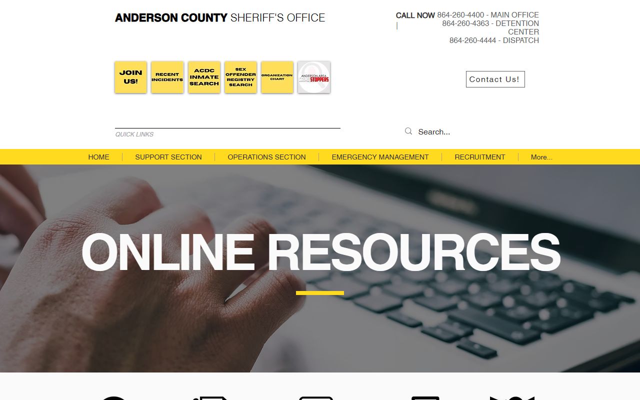 Anderson County inmate search tool for booking releases
