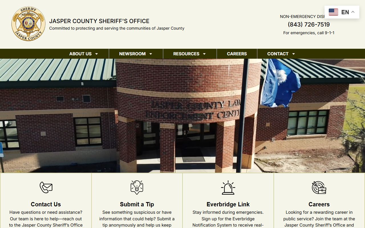 Jasper County Sheriff's Office website for booking releases and arrest records
