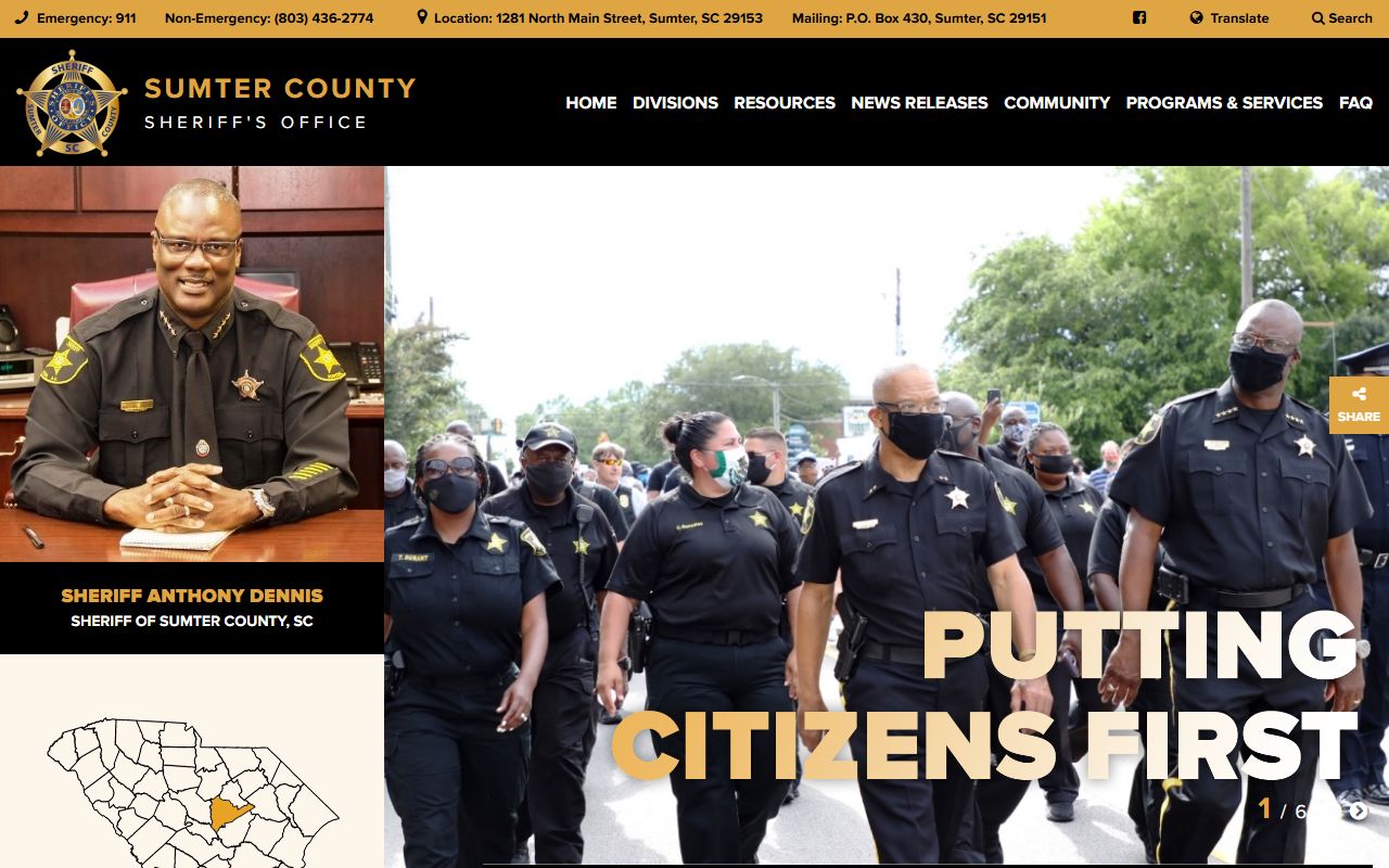 Sumter County Sheriff website used for Lee County booking releases