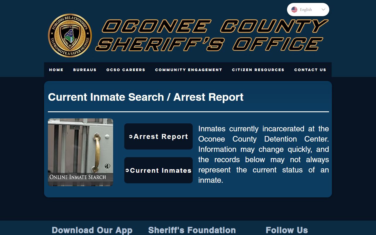 Oconee County inmate search tool for booking releases
