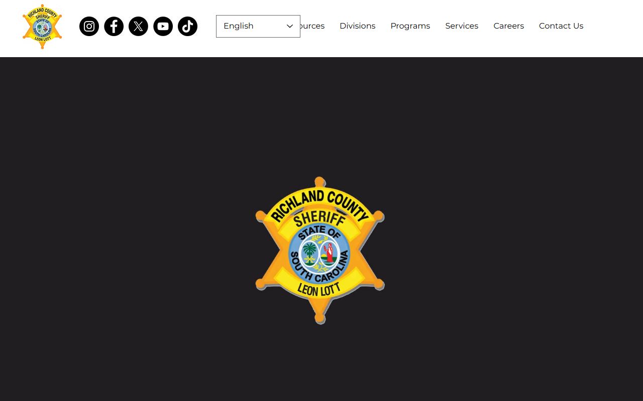 Richland County Sheriff's Department website for booking releases