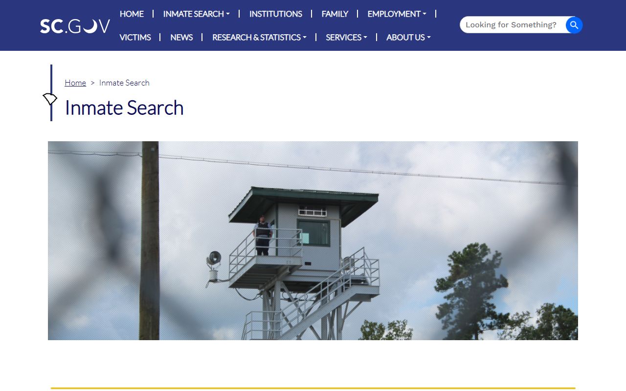 SCDC inmate search disclaimer page for South Carolina booking releases